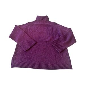 J.Crew Supersoft Yarn Turtleneck‎ Sweater Size M Purple Wool Alpaca Blend CE716